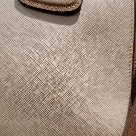 PRADA 2 Tone Saffiano Lux Double Zipper Tote - Picture 12 of 16